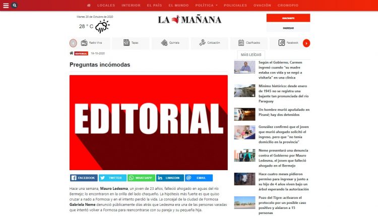 El cruce del ministro González con el diario La Mañana