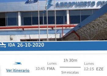 Aerolíneas Argentinas programó vuelo con protocolos a Formosa