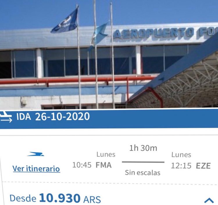 Aerolíneas Argentinas programó vuelo con protocolos a Formosa