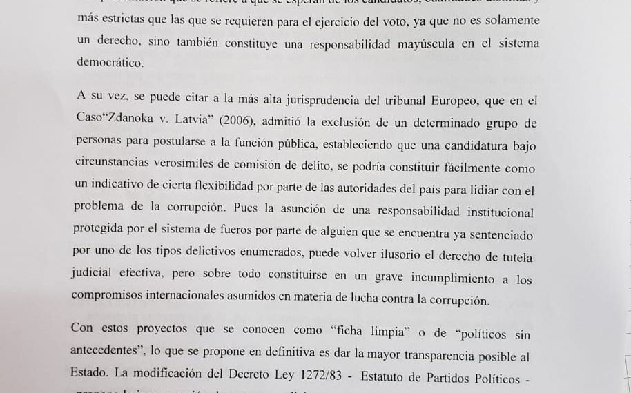Proyecto de ley busca impedir que condenados por delitos puedan ser candidatos