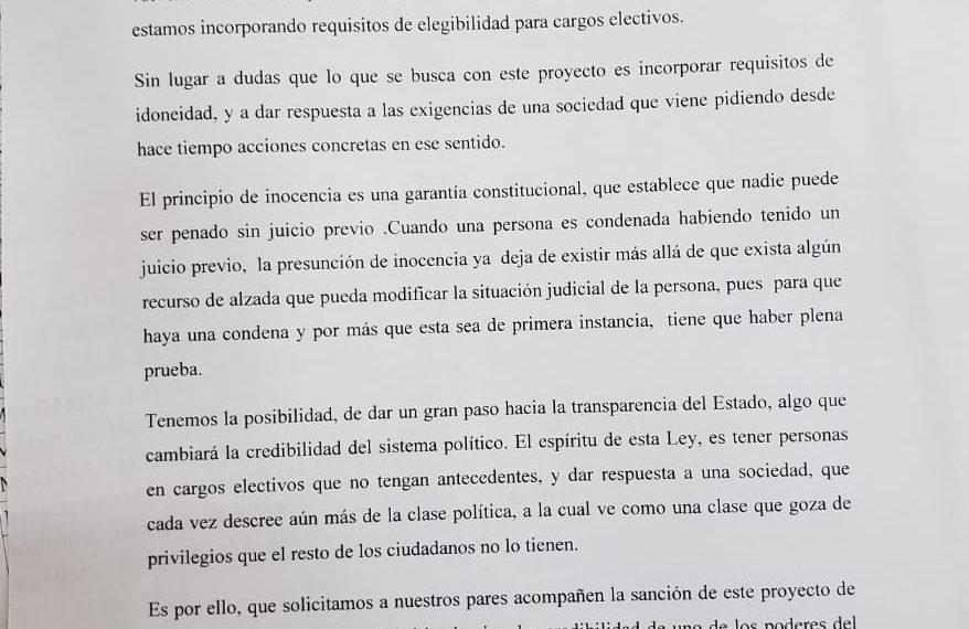 Proyecto de ley busca impedir que condenados por delitos puedan ser candidatos