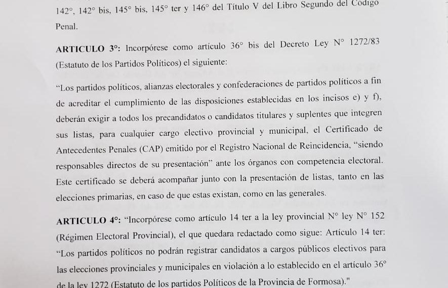 Proyecto de ley busca impedir que condenados por delitos puedan ser candidatos