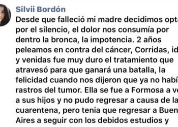 Su mamá murió de cáncer en Formosa y 3 meses después le llegó el permiso a su hija