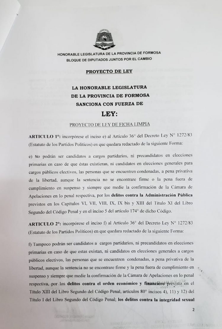 Proyecto de ley busca impedir que condenados por delitos puedan ser candidatos