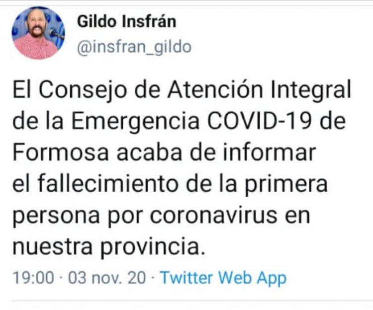 Raúl, de 68 años, ex gendarme; la primer víctima de la pandemia
