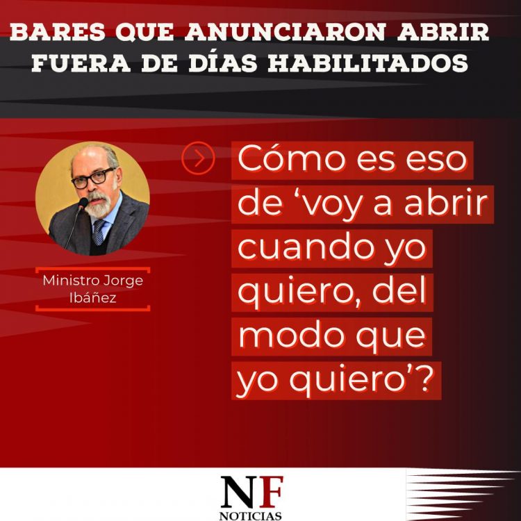 Ibáñez a gastronómicos: “No nos va a temblar la mano para hacer cumplir el protocolo”