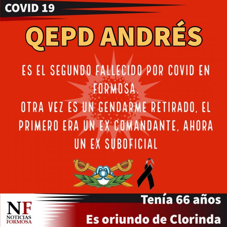 Un clorindense de 66 años es la segunda víctima fatal del covid en Formosa