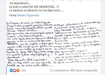 “Por favor Sr. Presidente, no me deje morir”