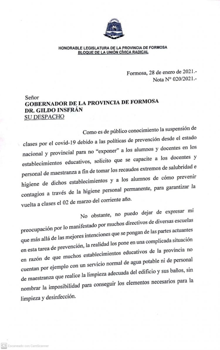 Malgarini reclamó medidas para el reinicio de clases en modo covid