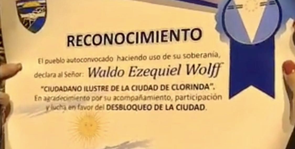 “Pueblo de Clorinda” declaró huésped de honor a Waldo