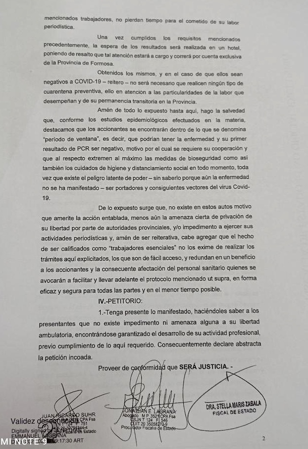 Formosa autorizó ingreso de periodistas; los primeros serán del programa de Majul