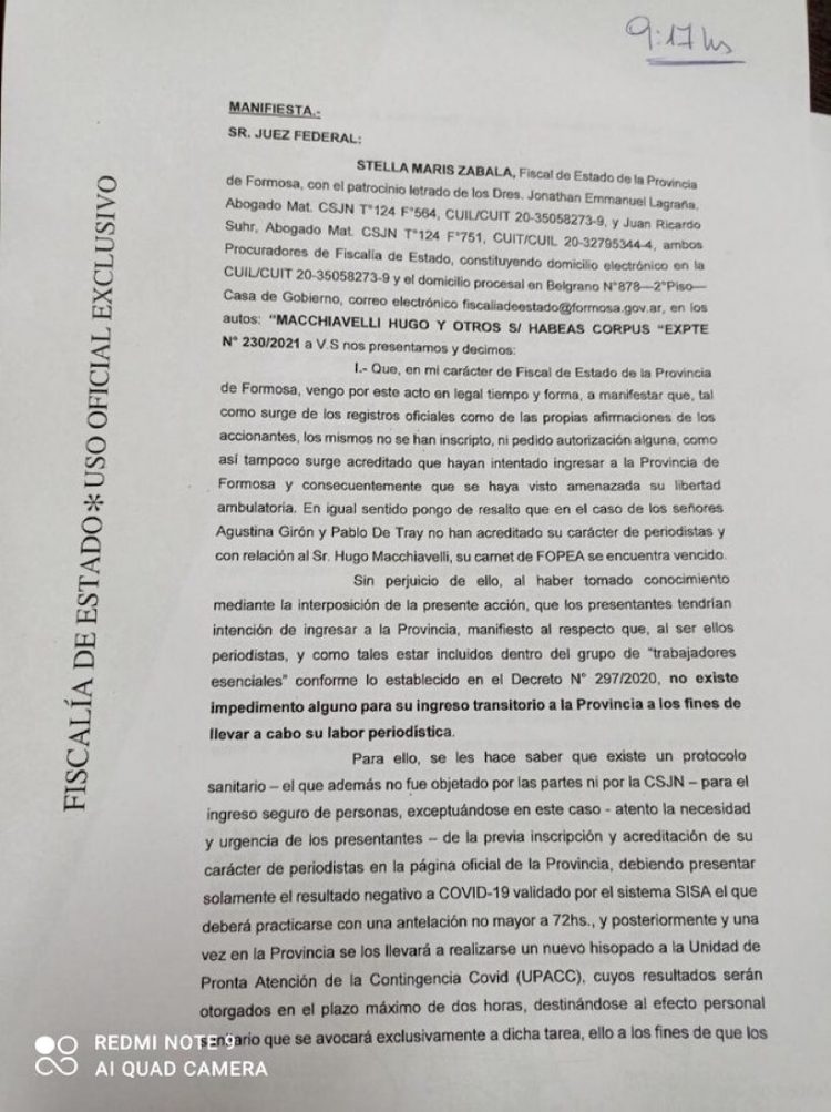 Formosa autorizó ingreso de periodistas; los primeros serán del programa de Majul