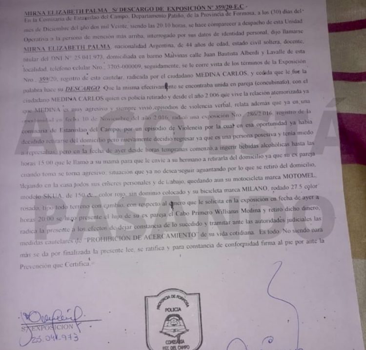 Femicidio: Mirna había denunciado al policía que la mató en el 2016 y 2020, pero el gobierno lo desconocía