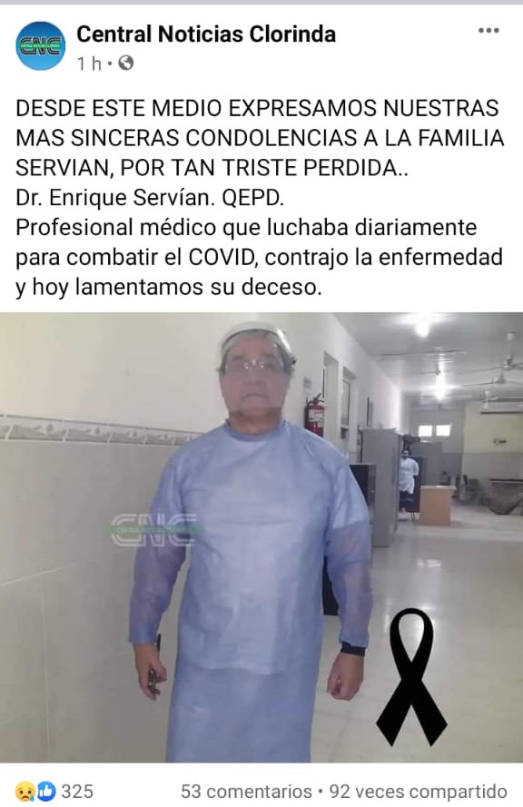 Primer médico formoseño fallecido: Director de centro de salud murió por covid-19