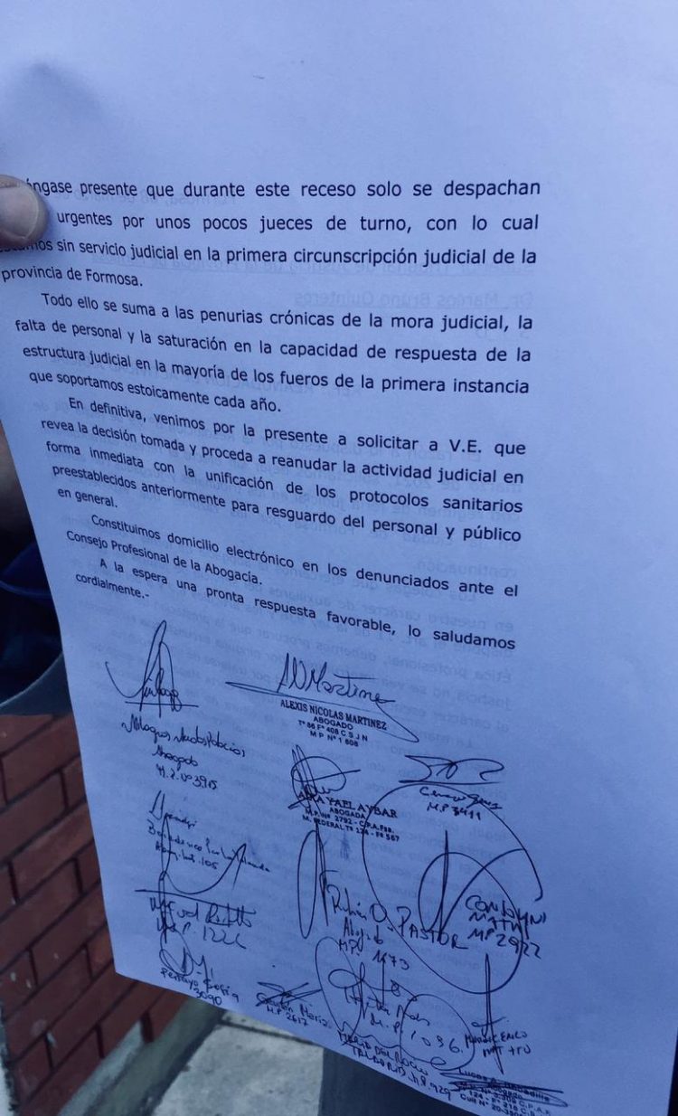 Abogados independientes le pidieron al STJ que levante la feria