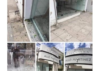 Vandalizaron el frente de un local céntrico en protesta anti-fase 1