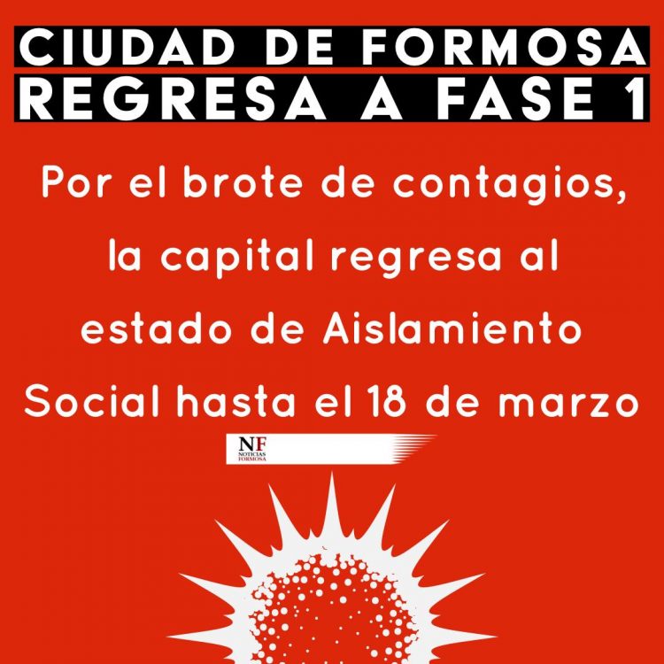 Ciudad de Formosa regresa a fase 1, para «evitar escalada»