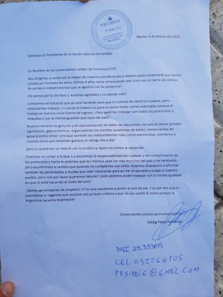 Comerciantes locales le piden a Alberto que interceda por ellos ante inactividad