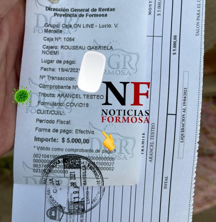 El hisopado de ingreso puede abonarse en efectivo o por transferencia bancaria