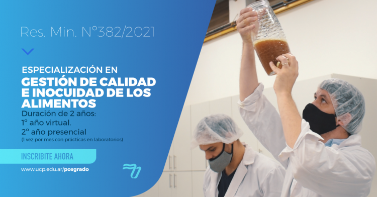 La Universidad de la Cuenca del Plata lanza la Especialización en Gestión de Calidad e Inocuidad de Alimentos