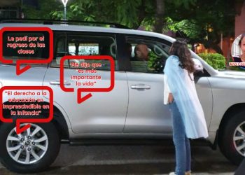 El diálogo del gobernador Insfrán con una manifestante de “padres organizados”