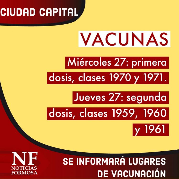 Inmunizarán contra el covid19 a las clases 1970 y 1971