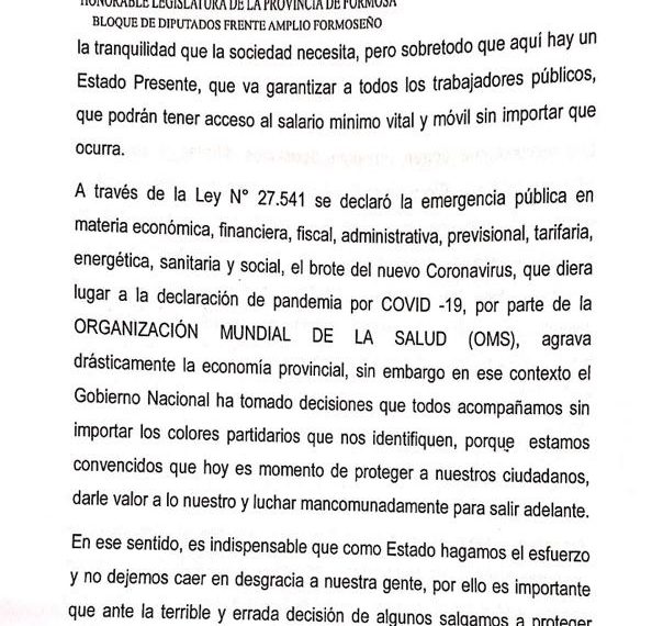 «Gildo demoró un año en aplicar las medidas que propusimos en el inicio de la pandemia » dijo Zárate