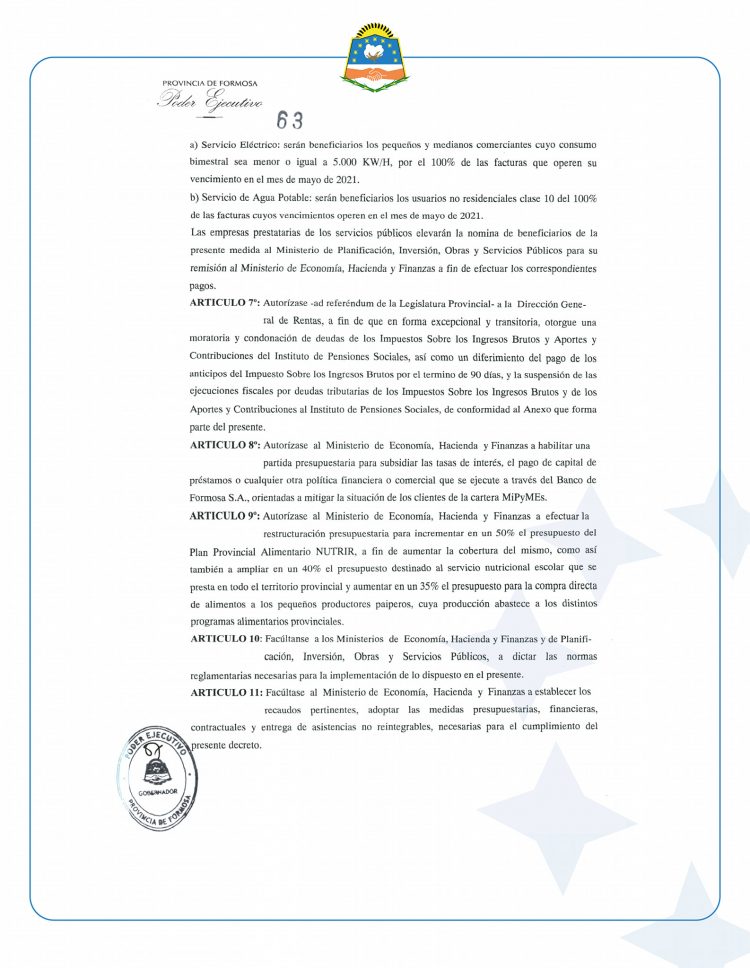Insfrán explicó alcances del programa de asistencia financiera extraordinaria a la economía local