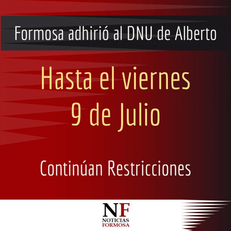 Adhieren al DNU que extiende restricciones sanitarias hasta el 9 de julio