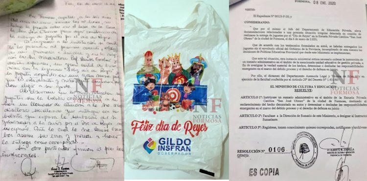 Sumario administrativo por no usar bolsa de Gildo con juguetes del día de Reyes