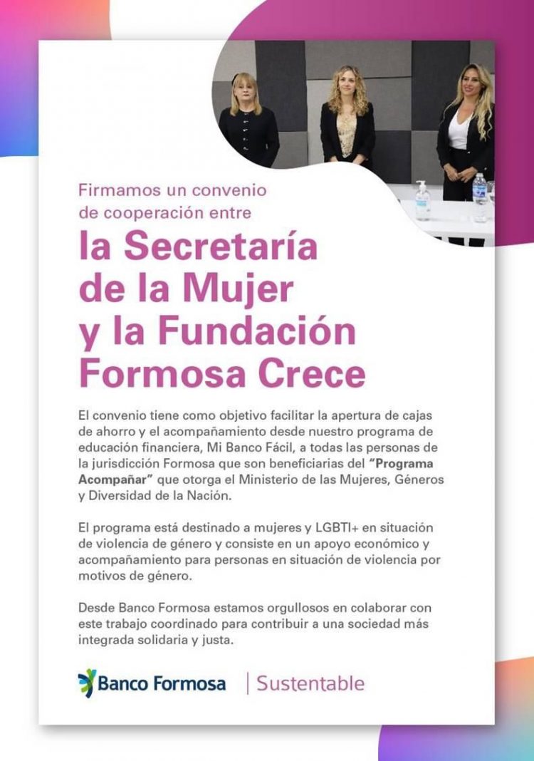 Banco Formosa suscribió convenio de cooperación en el marco del Programa “Acompañar”