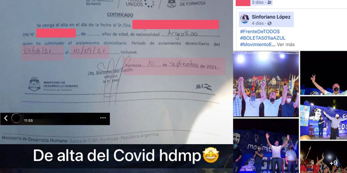 Estaba aislada por covid, igual fue a un acto del PJ y lo contó en las redes