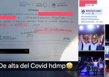 Estaba aislada por covid, igual fue a un acto del PJ y lo contó en las redes