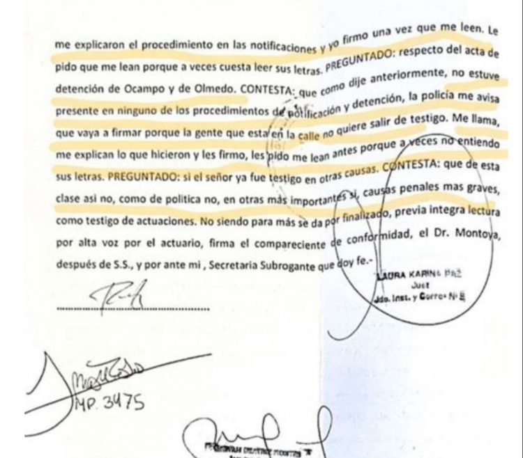 El cuestionado testigo de la Policía: “Casi siempre estuve en el lugar de los hechos”