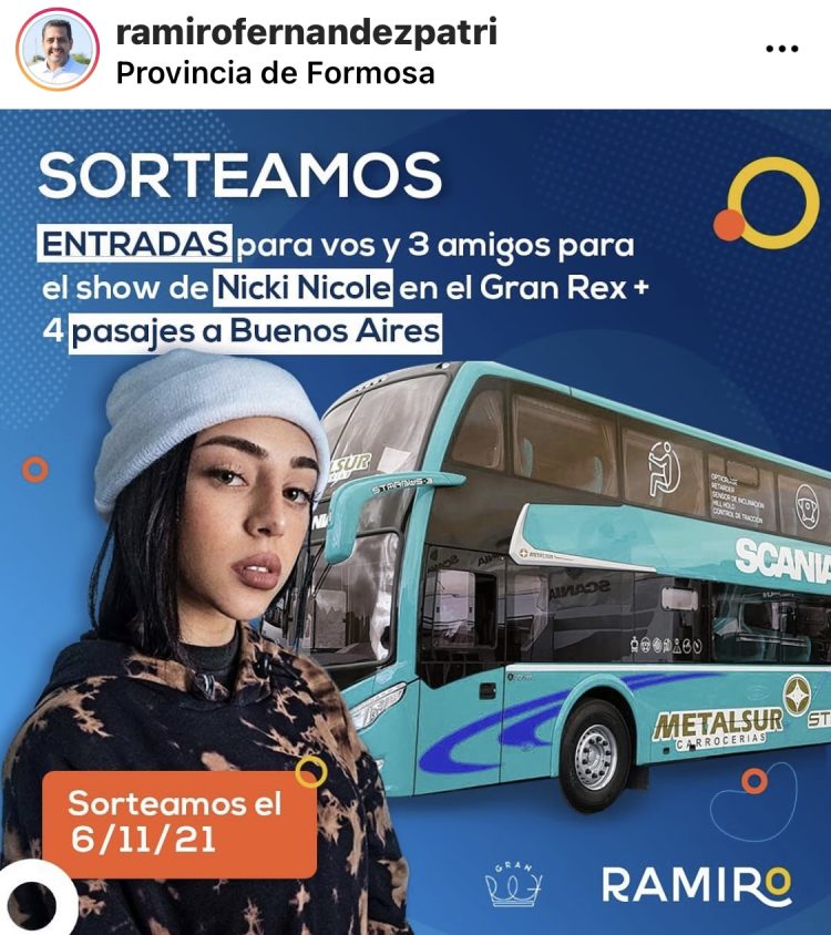 Ramiro sortea entradas para ver recital en Buenos Aires, pero no incluye alojamiento