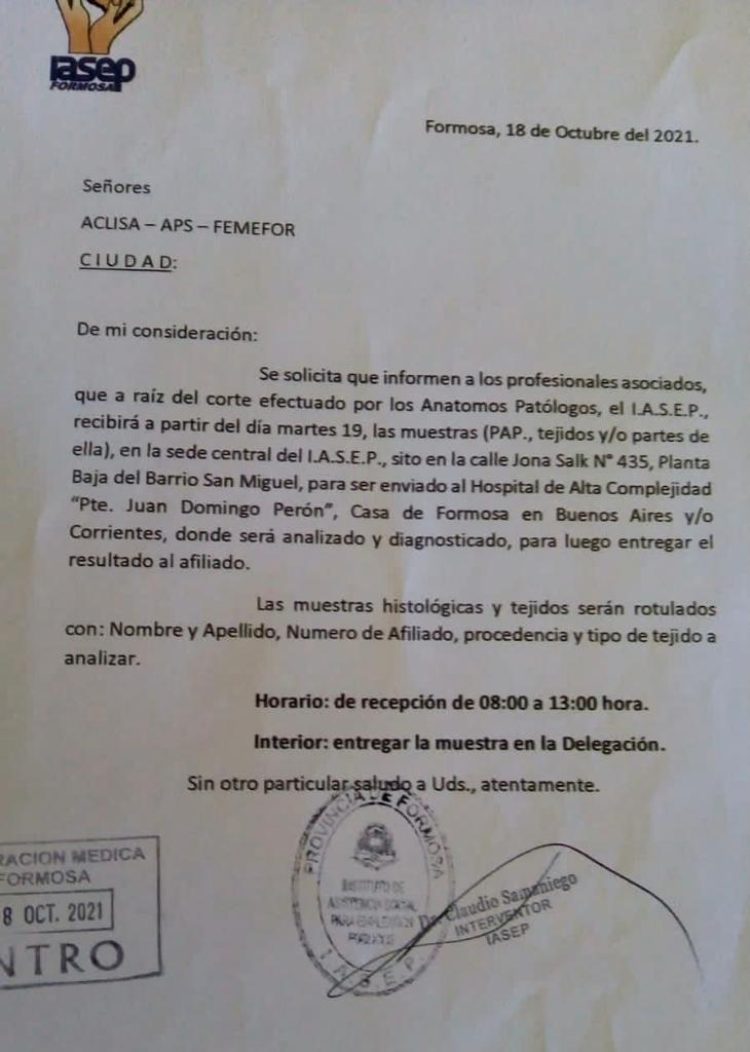 Preocupa a la Sociedad Argentina de Patología la actitud de IASEP hacia patólogos locales
