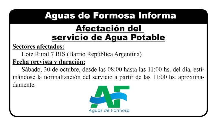 Breve corte del servicio de agua en el barrio República Argentina