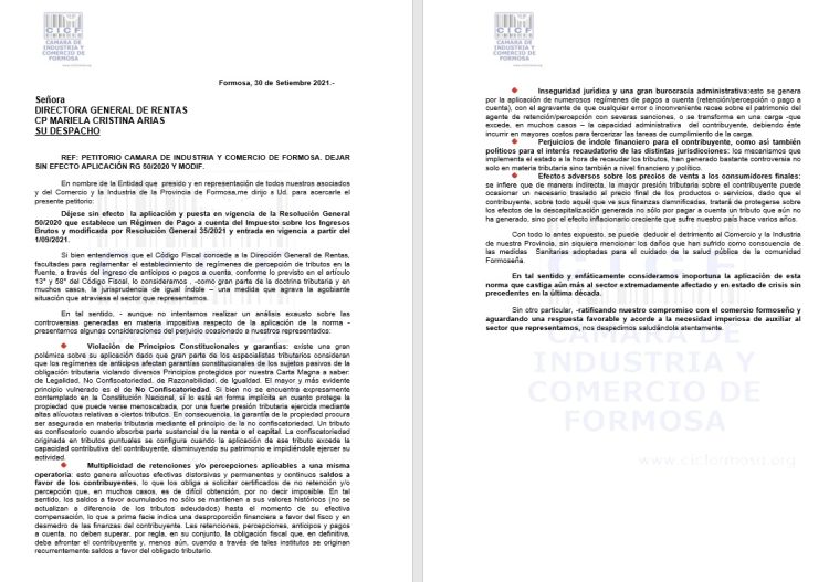 El pedido de los comerciantes a Rentas