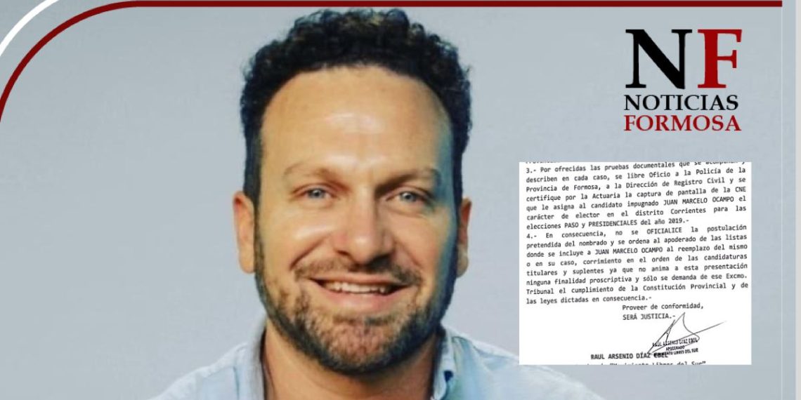 Impugnaron la candidatura de Marcelo «Pepe Guapo» Ocampo