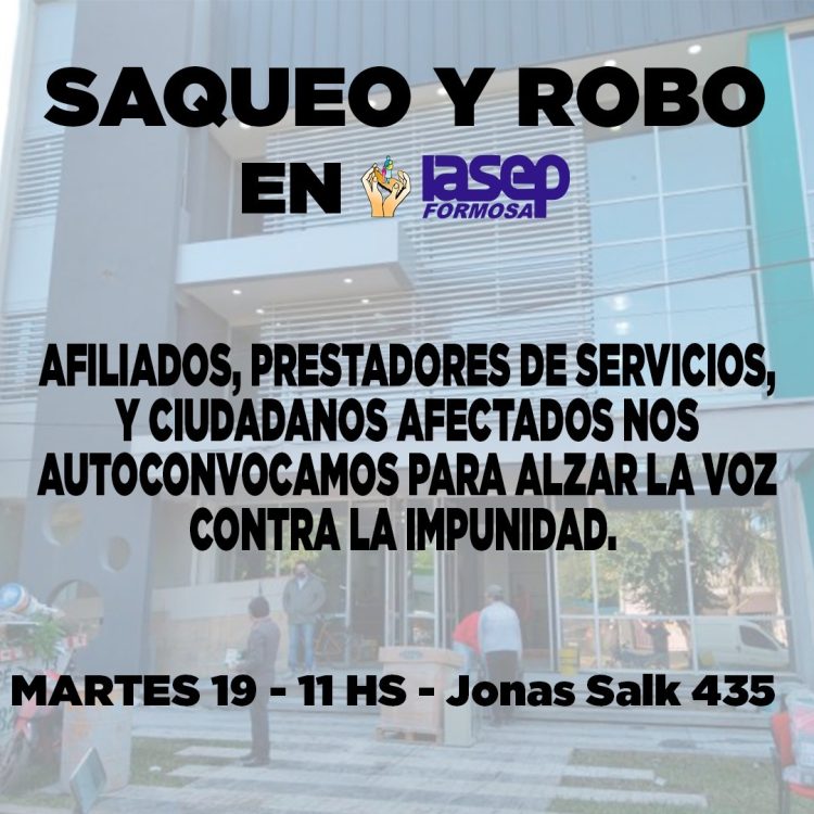 LIBRES convocó a una marcha frente al IASEP para acompañar denuncia penal y amparo a favor de los estatales