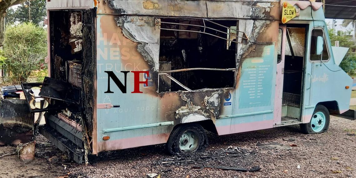 Incendiaron el Food Truck de Saboratto en el Paseo Ferroviario