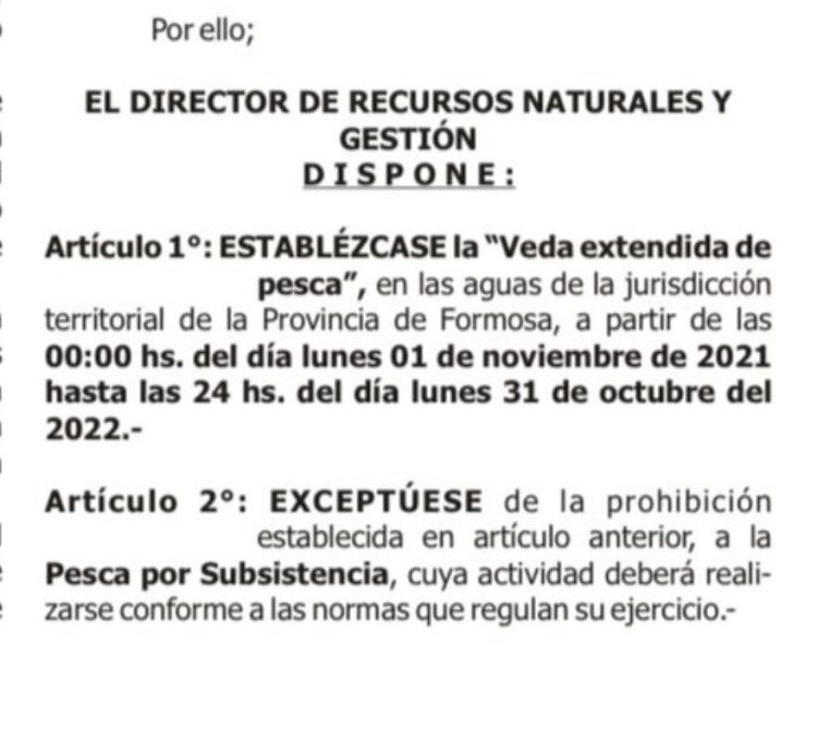 Extensa veda intenta proteger el recurso íctico afectado por la bajante