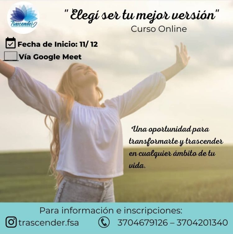 Invitan al curso “Elegí ser tu mejor versión”