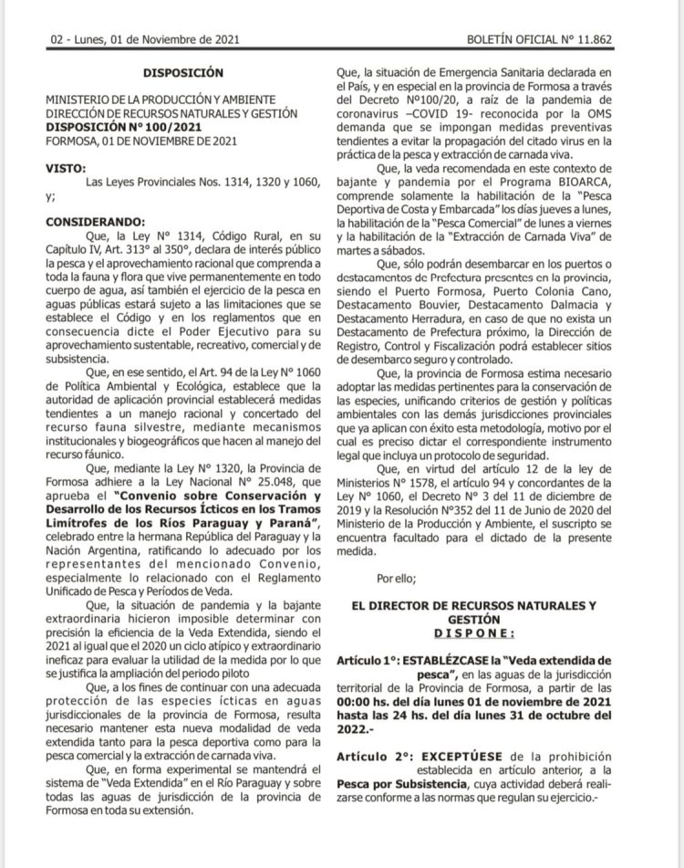 Extensa veda intenta proteger el recurso íctico afectado por la bajante