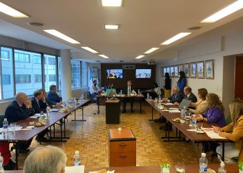 Ariel Coll junto a Horacio Rosatti en la reunión de JuFeJus