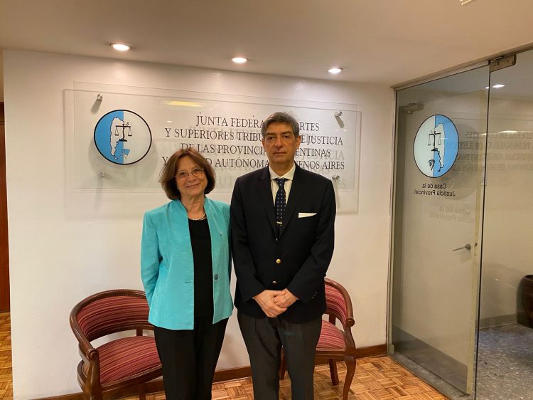 Ariel Coll junto a Horacio Rosatti en la reunión de JuFeJus