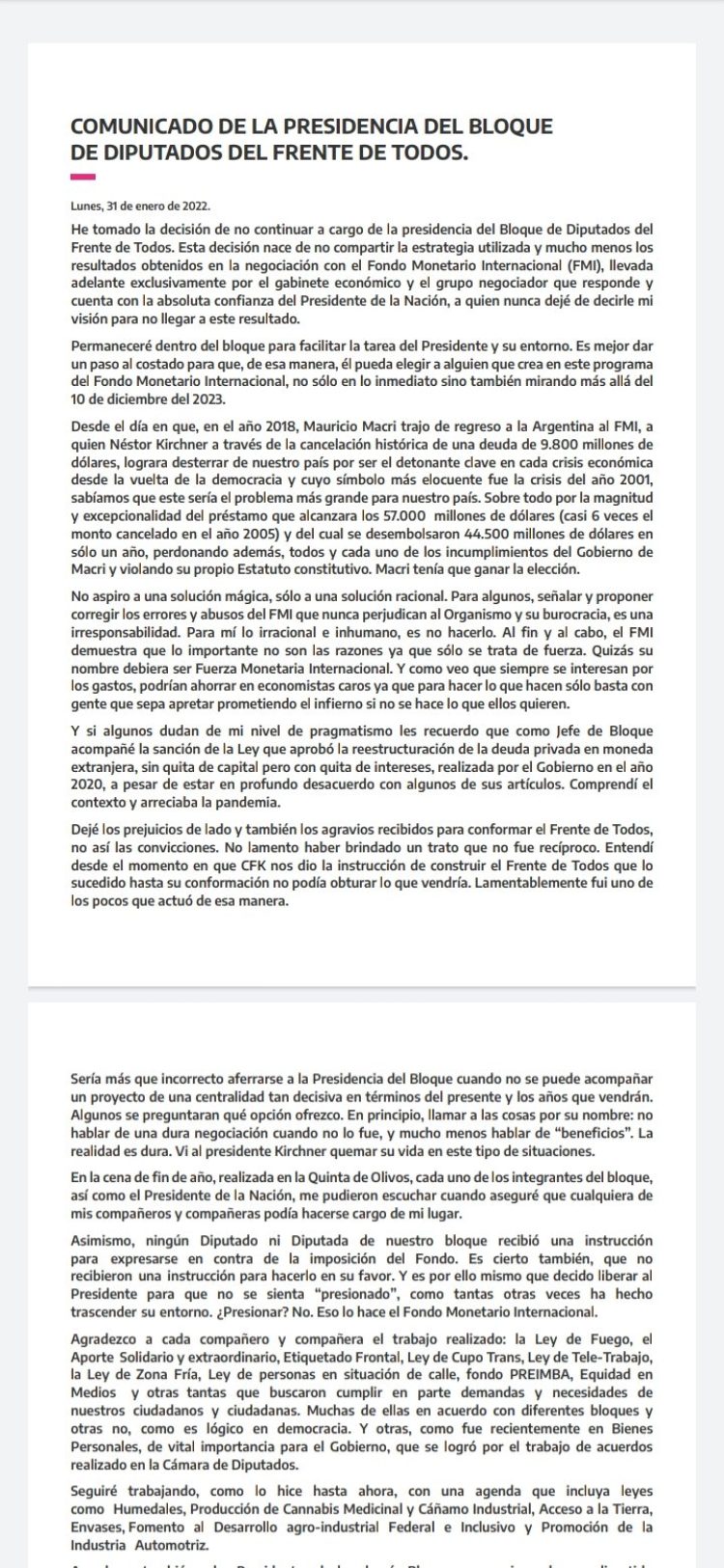 Naidenoff: “Una decisión que debilita y aisla cada vez más al Presidente”