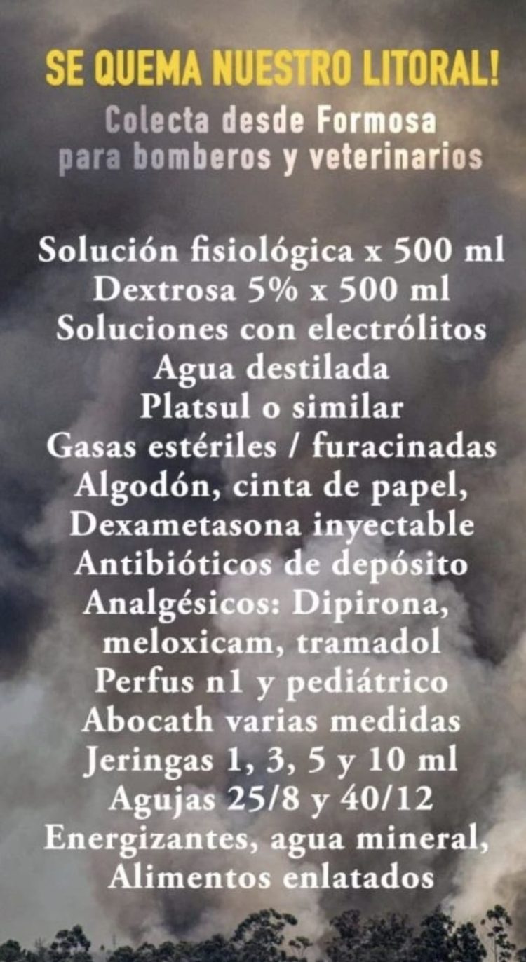 Movida solidaria local junta alimentos y medicamentos para la crisis en Corrientes