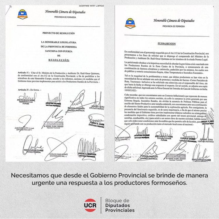 Piden que el ministro Quintana brinde informes sobre asistencia a productores