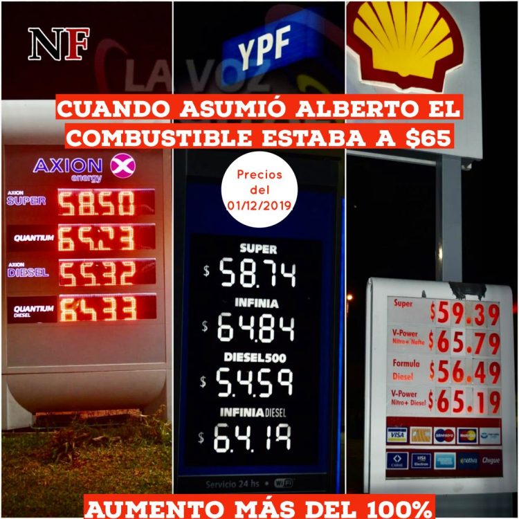 El aumento de la nafta ya llegó al 100% desde que asumió Alberto Fernández